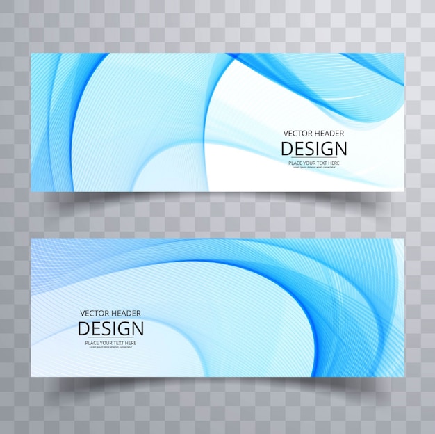 Free Download: Abstract Blue Wavy Banner Design – Vector Templates