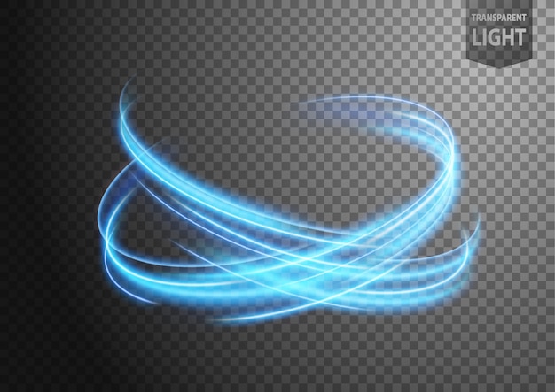 Abstract blue wavy line of light Premium Vector
