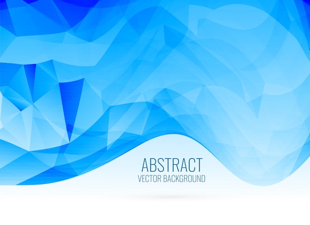 Abstract blue wavy shape triangle background