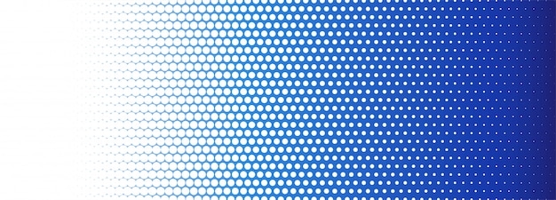 Abstract blue and white dotted banner background