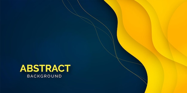 Free vector abstract blue and yellow free vector modern style sale banner for social post layered style