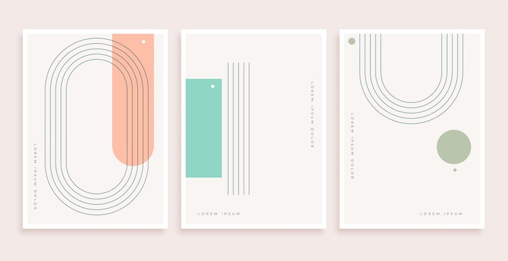 Free Vector abstract boho line pattern set in vintage style