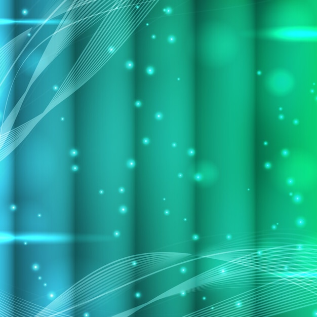 Абстрактный боке пятнистый фон со светящимися блестящими световыми эффектами в бирюзовых и зеленых тонах векторная иллюстрация