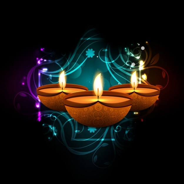 Free vector abstract bright background of diwali