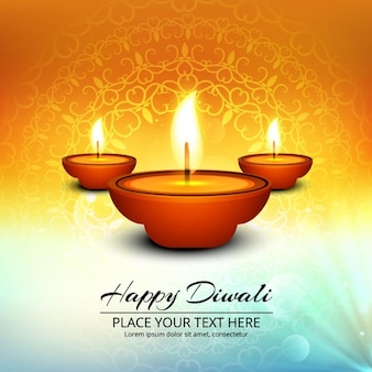 Abstract bright background with candles for diwali