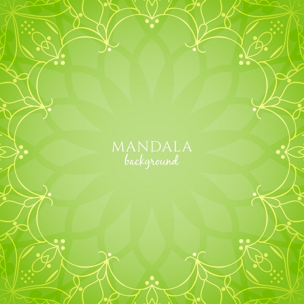 Abstract bright green color mandala background