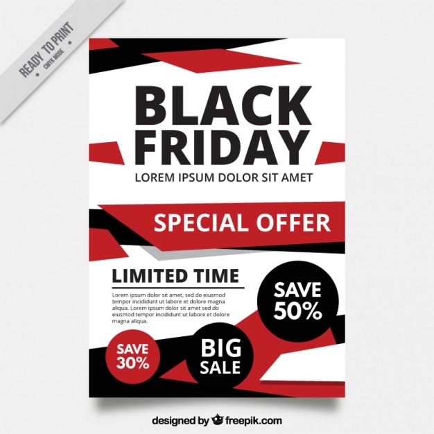 Free vector abstract brochure black friday template