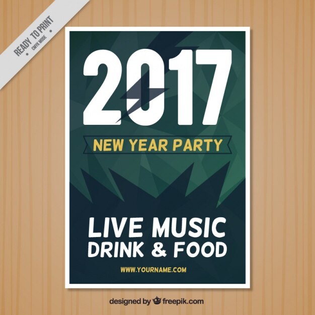 Free vector abstract brochure of new year's party