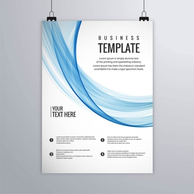 Free vector abstract brochure, wavy lines