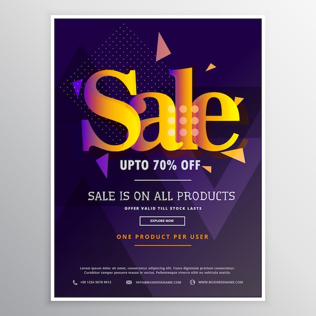 Abstract brochure with sale triangles
