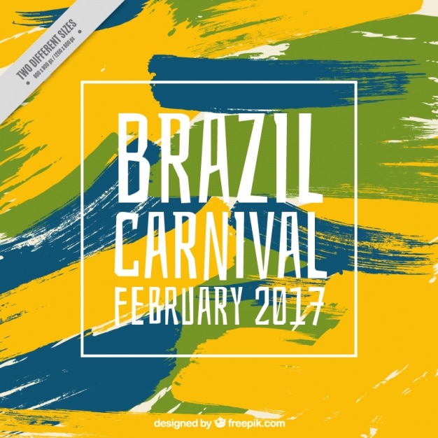 Free vector abstract  brushstrokes background of brazilian carnival