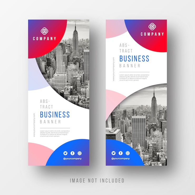 Free Vector abstract business banner templates with circles