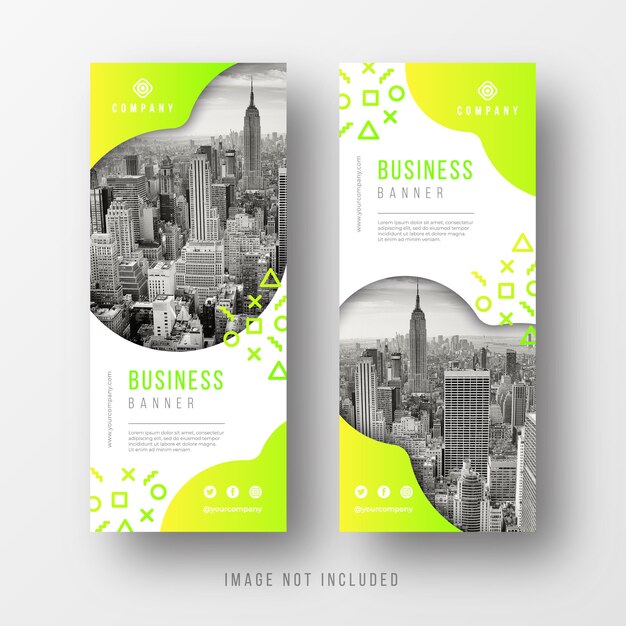 Abstract business banner templates with rounded shapes