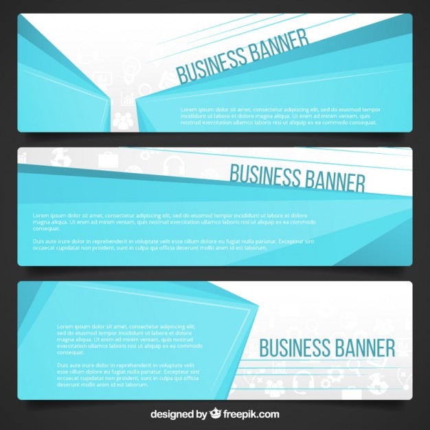 Free vector abstract business banners in blue color