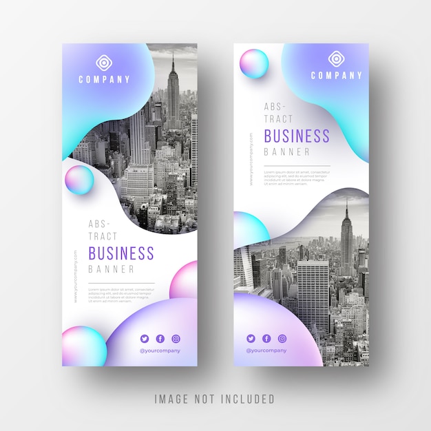 Abstract Business banners collection with liquid shapes