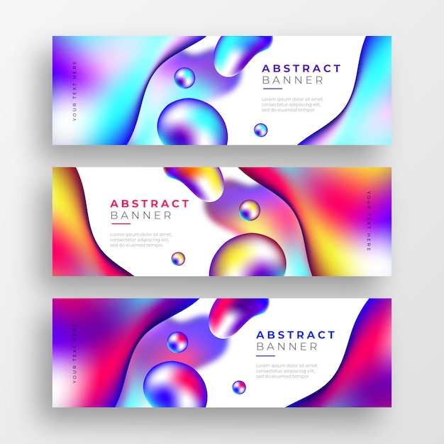 Free vector abstract business banners with liquid colorful shapes