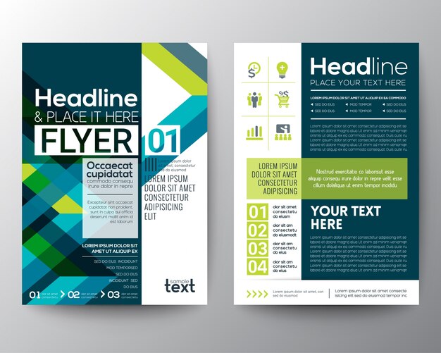 Abstract business brochure with geometric shapes