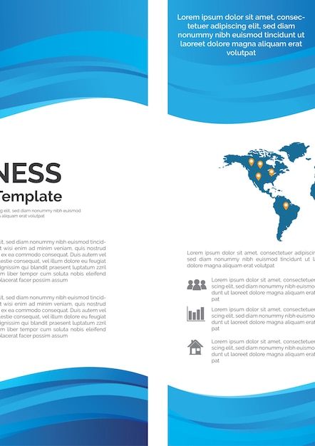 Free vector abstract business brochure with map