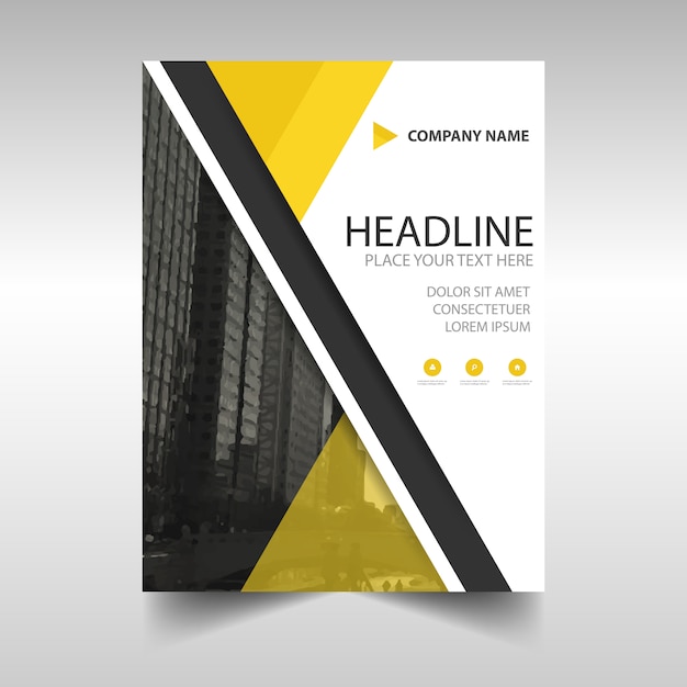 Free vector abstract business brochure with yellow details