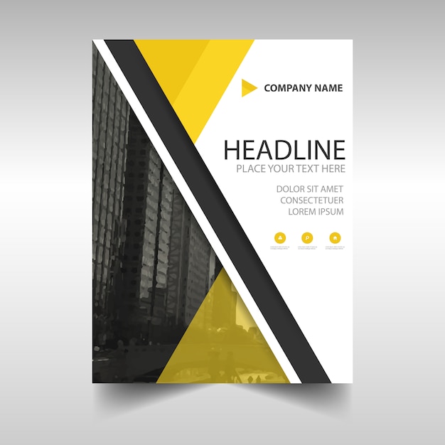 Abstract business brochure with yellow details