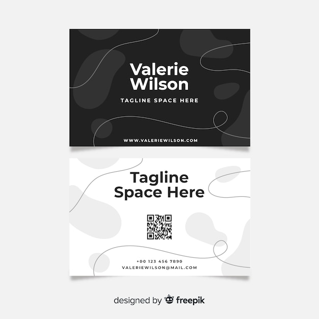 Free vector abstract business card in black and white