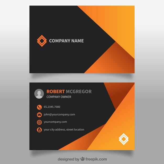 Abstract business card in orange