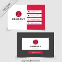 Free vector abstract business card in red tones