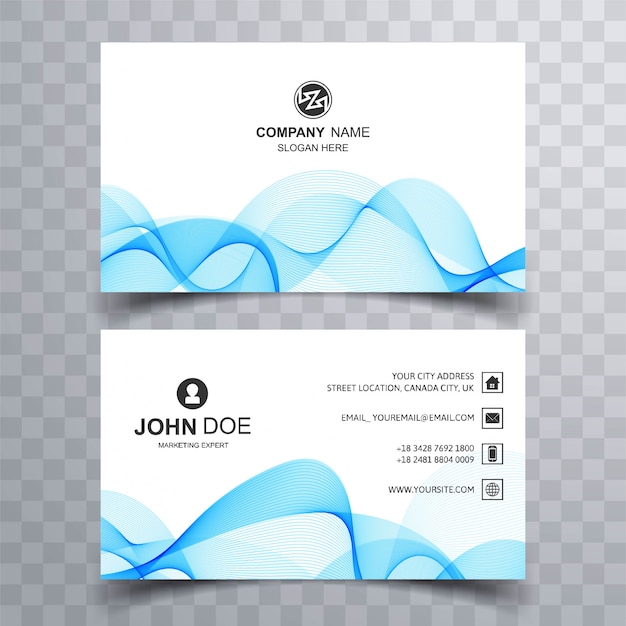 Free vector abstract business card set with wave shapes