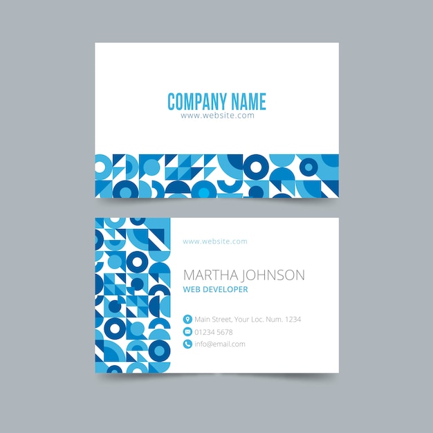 Abstract business card template in blue