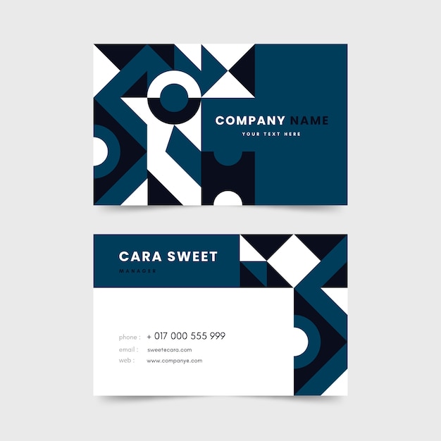 Abstract business card template in classic blue