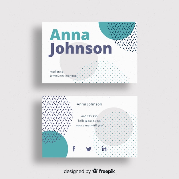 Free vector abstract business card template in flat design