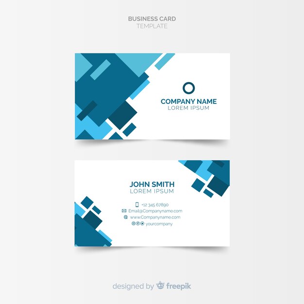 Abstract business card template in flat design