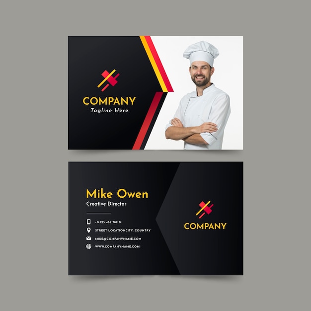 Abstract business card template pack with image