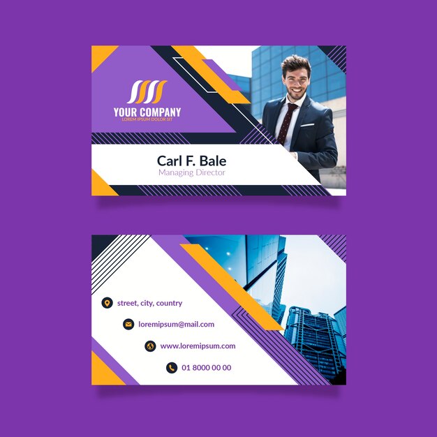 Abstract business card template set with picture