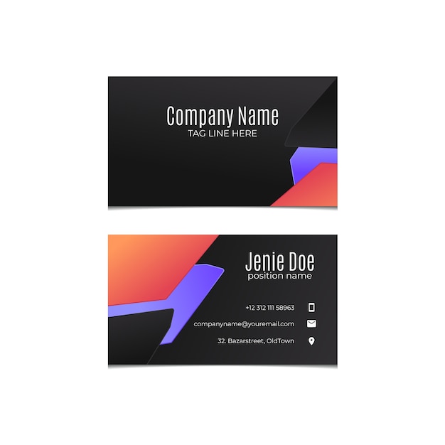 Free vector abstract business card template set