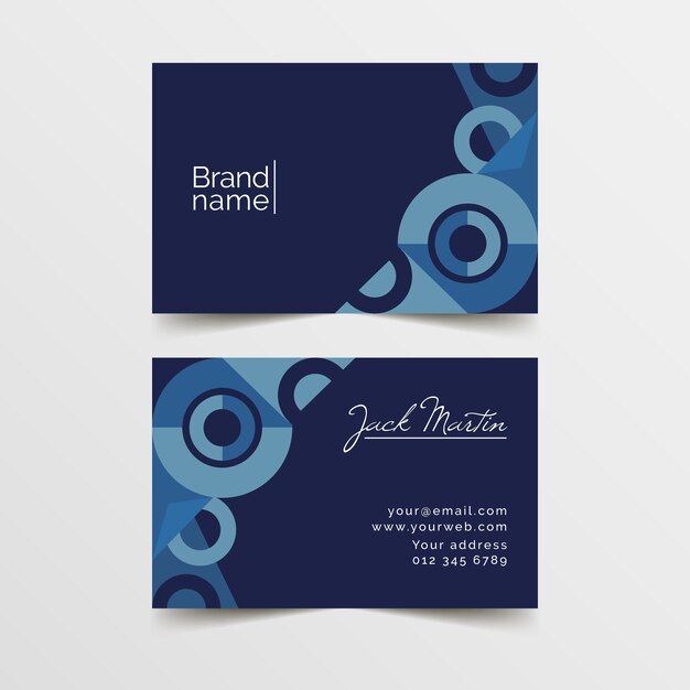 Abstract business card template with blue theme