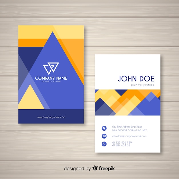 Free vector abstract business card template with geometric design