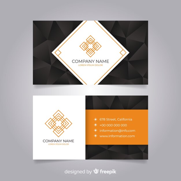 Abstract business card template with geometric design