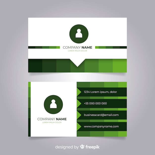 Abstract business card template with geometric design