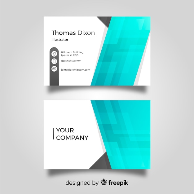 Free vector abstract business card template with geometric shapes