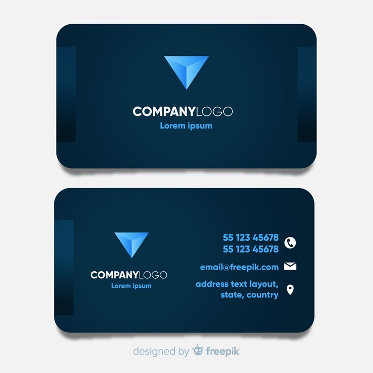 Free Vector abstract business card template with geometric shapes