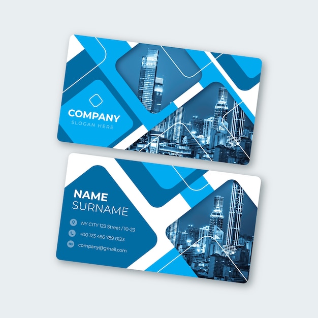 Abstract business card template with image set
