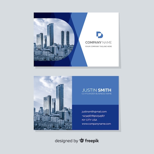 Abstract business card template with image