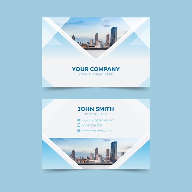 Abstract business card template with image