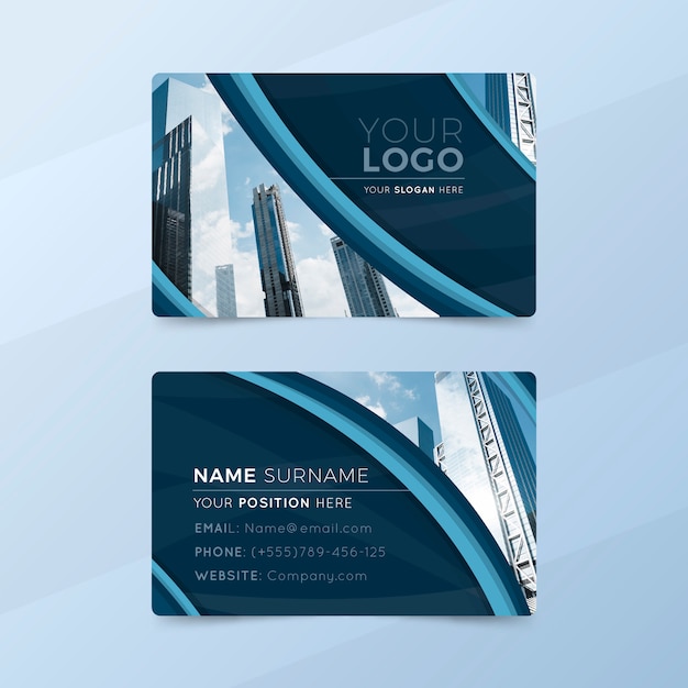 Abstract business card template with image