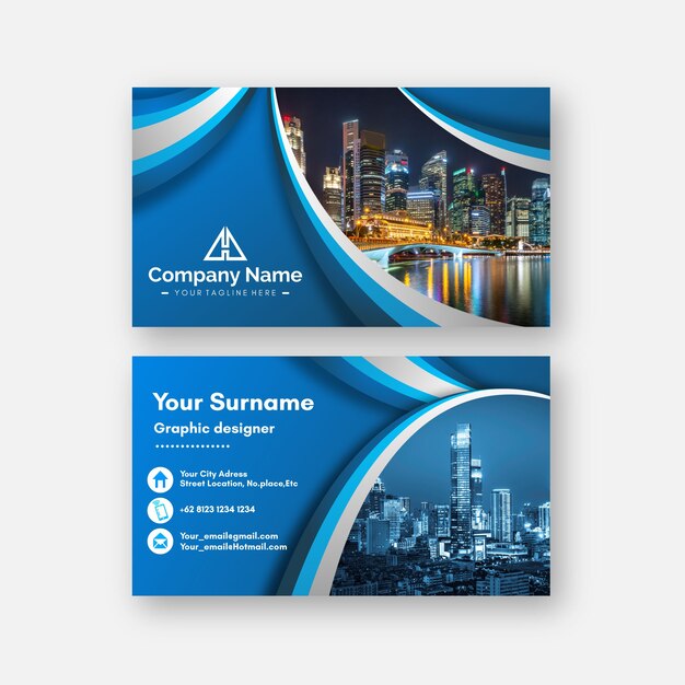 Abstract business card template with image