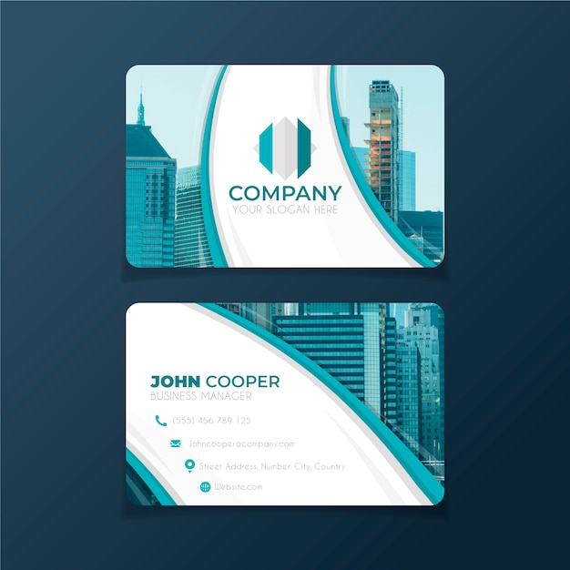 Abstract business card template with image