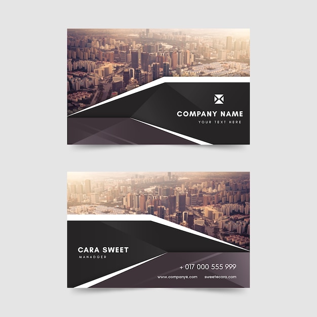 Free vector abstract business card template with image