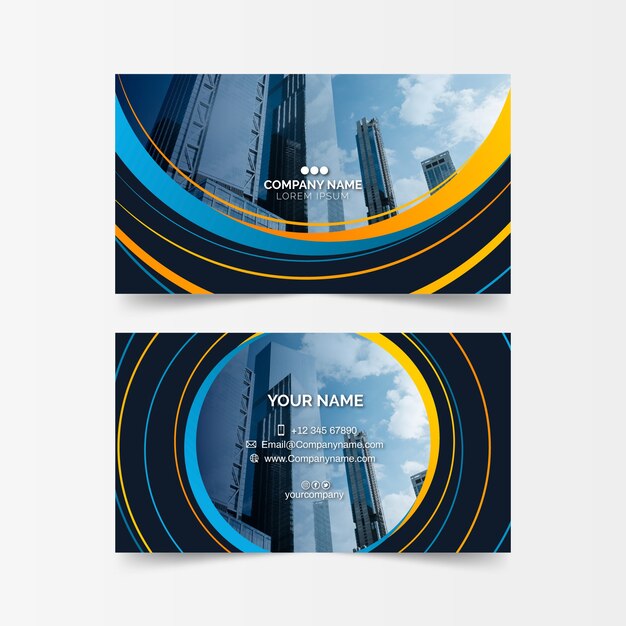 Abstract business card template with image