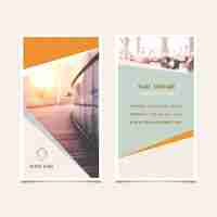 Free vector abstract business card template with image